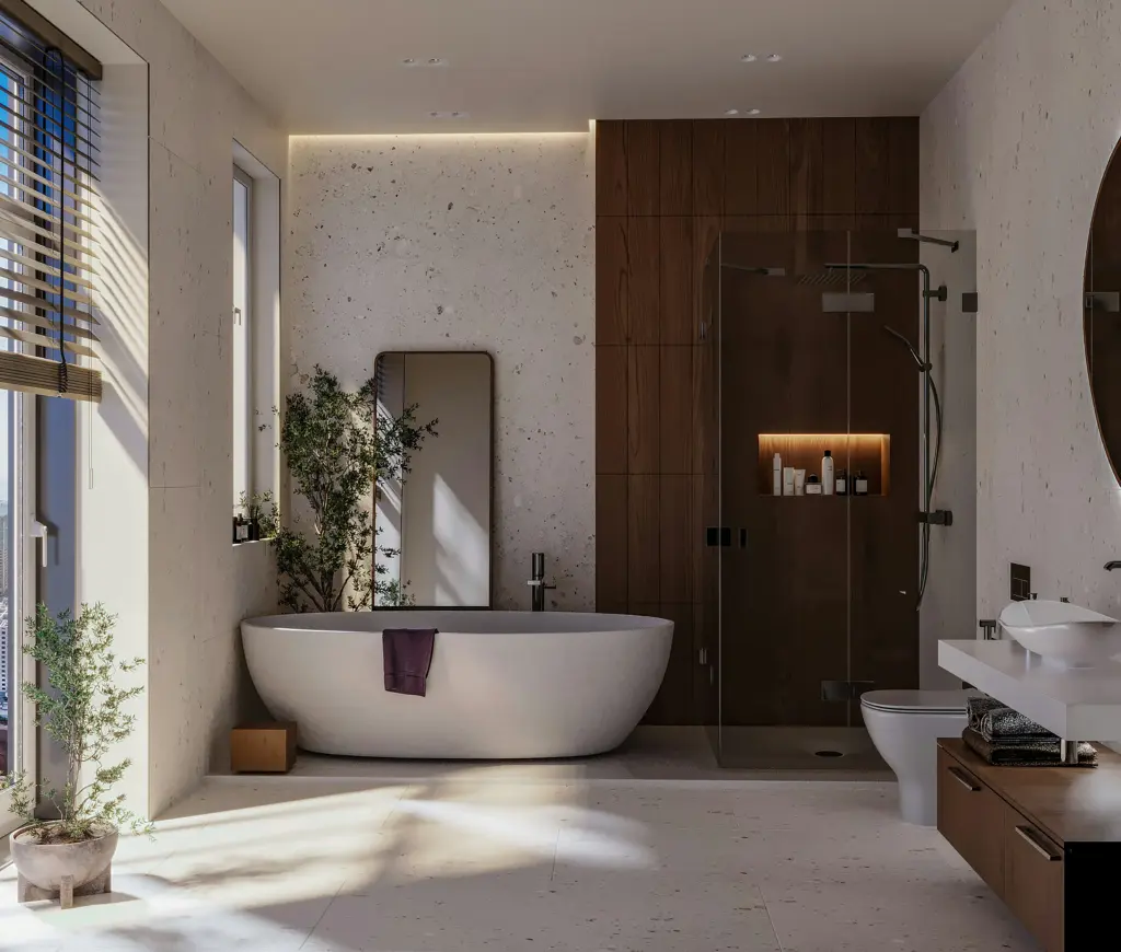 İleri Teknolojiye Sahip Akıllı Bir Banyo Tasarımı